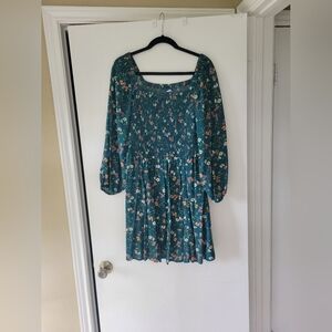 Fit & Flare Long-Sleeve Mini Dress for Women, XL